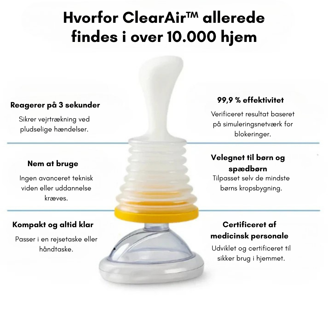 ClearAir™ | Betroet af tusindvis, gennemtestet til at redde liv på få sekunder