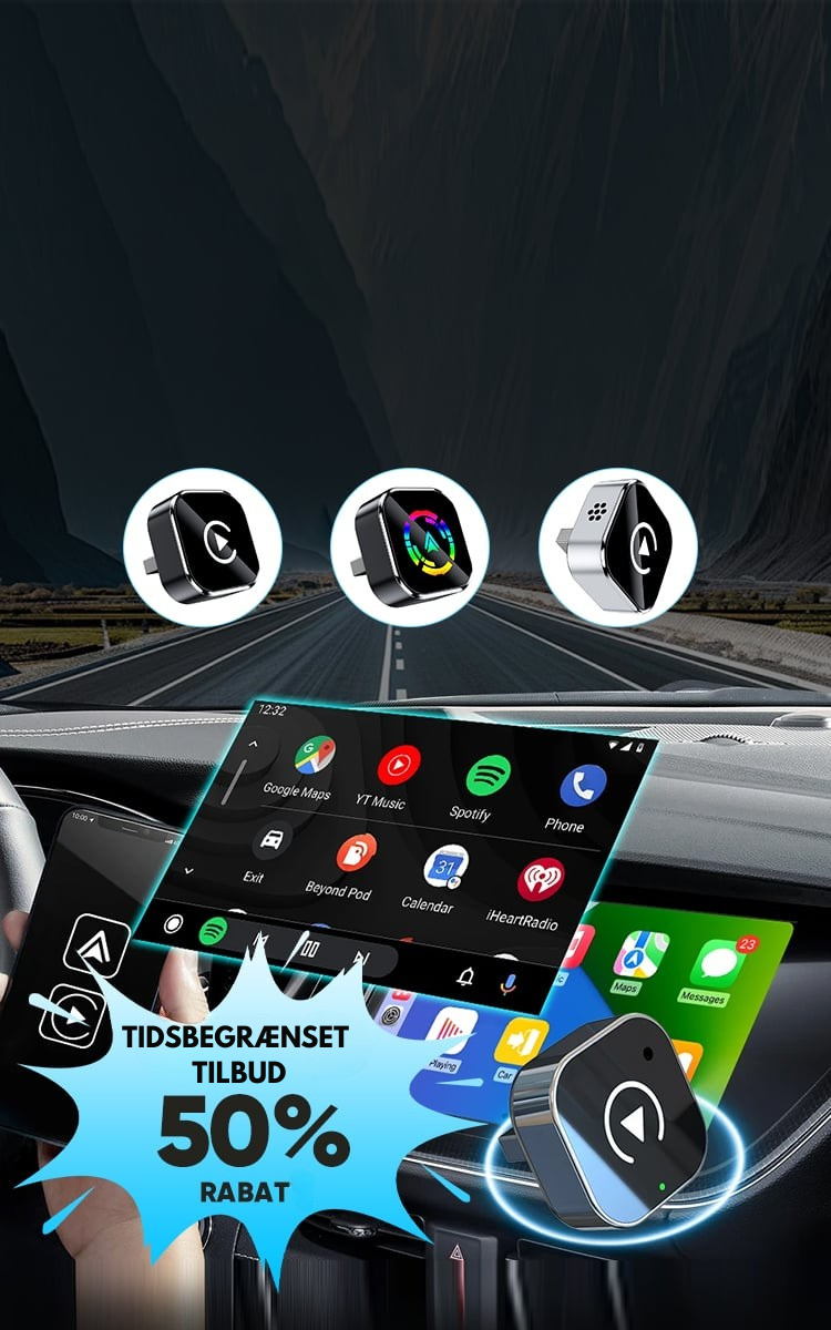 KørSmart™ | Trådløs CarPlay & Android Auto