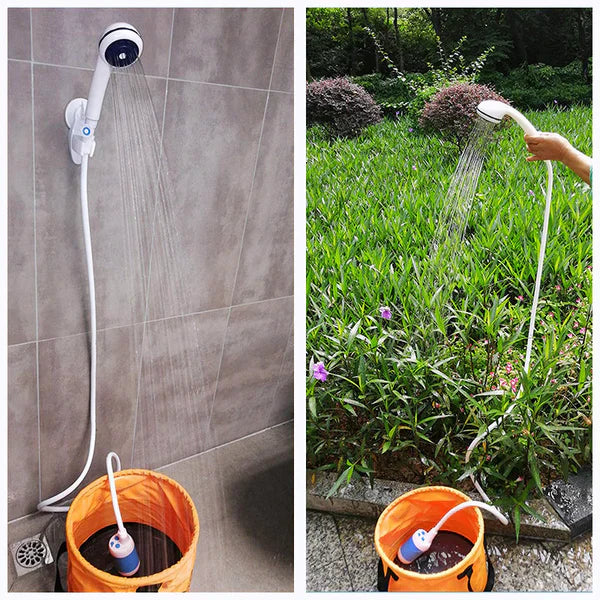 CampShower™ – Komfort i det fri Fra vanddunk til bruser på sekunder – uden besvær