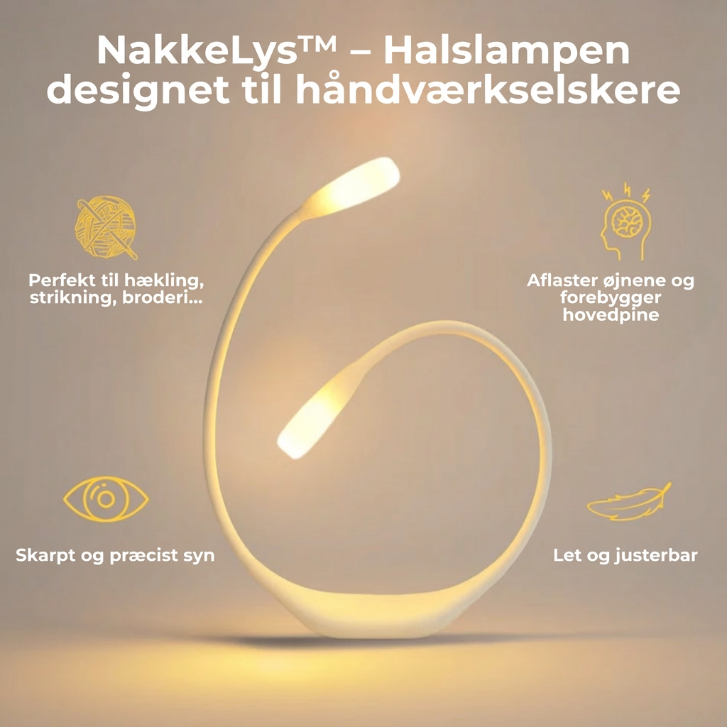 NakkeLys™ l Nakkelygten der oplyser dine kreationer og aflaster dine øjne