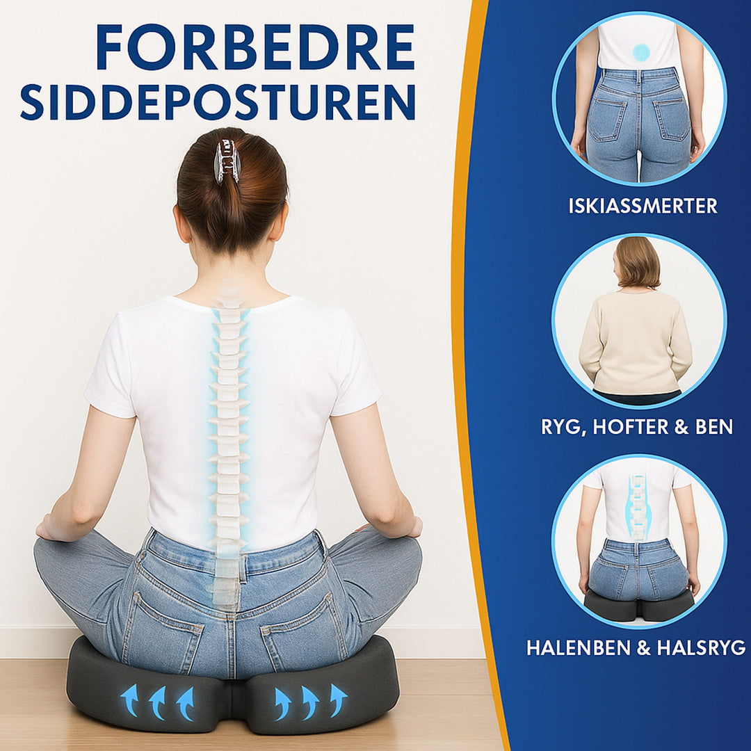 KomfortSædet™ - Ergonomisk Pude til Langvarig Siddekomfort