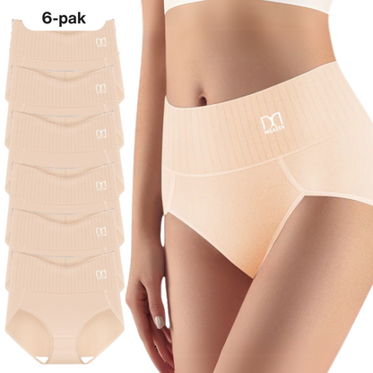 Komfortfit™ | 6-pak åndbare og behagelige trusser med høj talje og mavestøtte