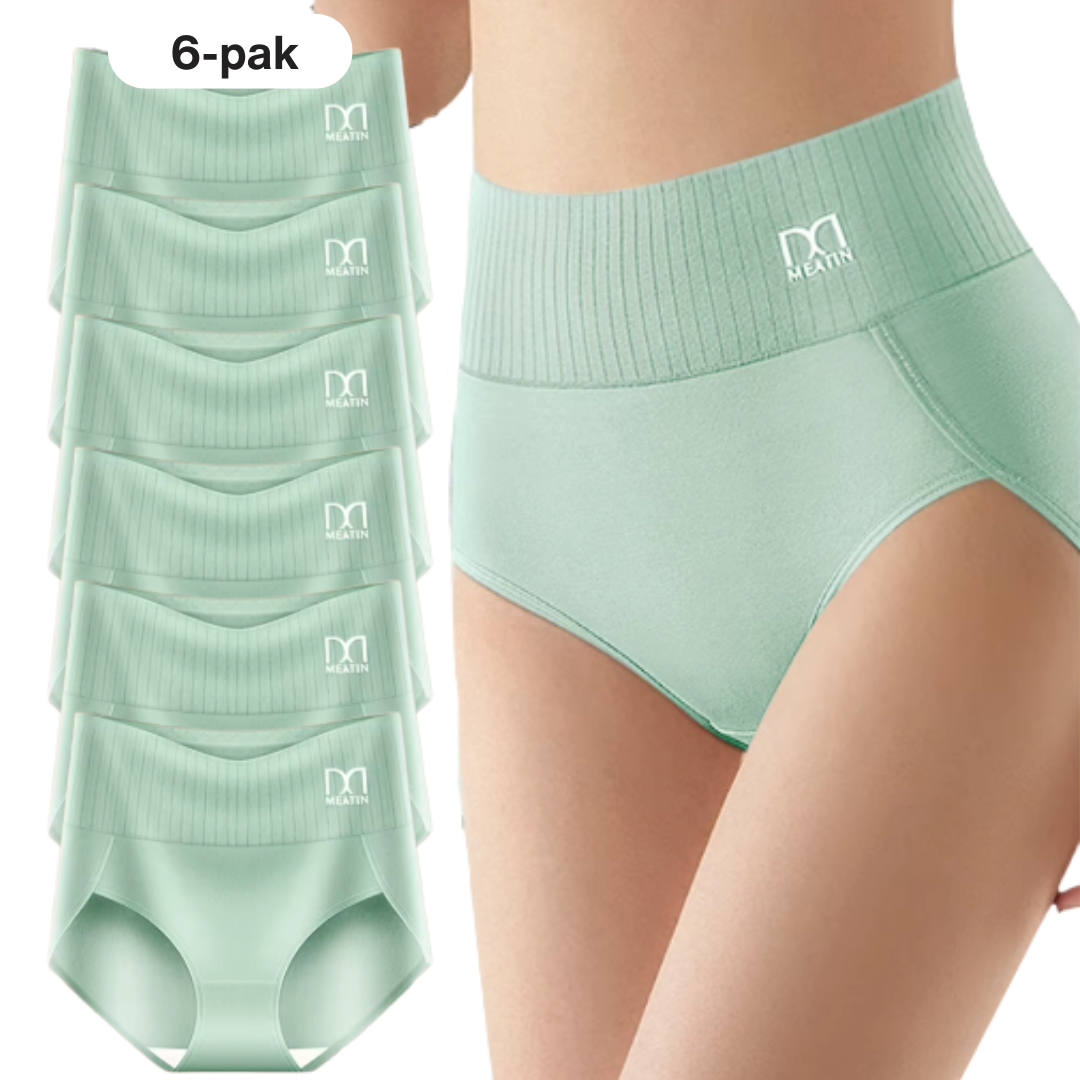 Komfortfit™ | 6-pak åndbare og behagelige trusser med høj talje og mavestøtte