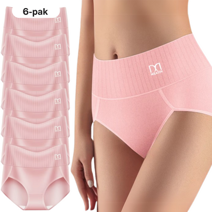 Komfortfit™ | 6-pak åndbare og behagelige trusser med høj talje og mavestøtte