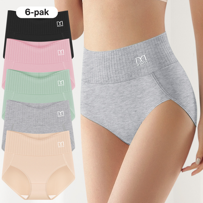 Komfortfit™ | 6-pak åndbare og behagelige trusser med høj talje og mavestøtte